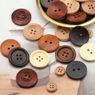 Round Wooden Buttons Coat Clothes Decoration Buttons Children Sweater Buttons Wooden Buttons Retro C