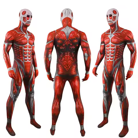 Halloween Attack on Titan Cosplay Costumes 3D Print Attack on Titan Male and female Jumpsuit Zentai 