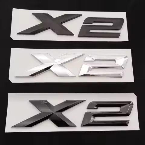 3D ABS Chrome Black Logo X2 Letters Sticker Badge Decals Car Rear Trunk Emblem For BMW X2 F39 U10 M3