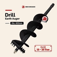 Mata Bor Mesin Bor Tanah / Drill Earth Auger 20 Ton (15 - 25 Ton) Panjang 1,8 Meter, Diameter 400 mm