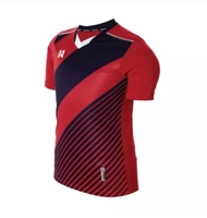 WARRIX SPORT เสื้อฟุตบอลพิมพ์ลาย WA-1523  ( สีแดง-ดำ )