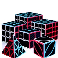 Qiyi 2X2 3X3 4X4 5X5 Carbon Fiber Qiyi 3X3 Pyramin Professional Magic Cube Sticker Speed Cubes Origi