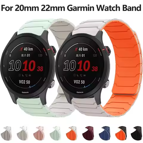 22mm 20mm Magnetic Silicone Strap For Garmin Forerunner 970 965 955 570 265 255 165 55 Bracelet Garm
