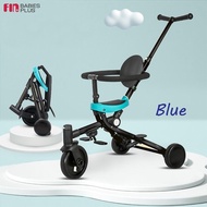 FIN Babies Plus จักรยานเด็กสามล้อ 3 IN 1 รุ่น TF5-1 ปั่นได้ ปรับเป็นรถเข็นได้ เข็นได้ 2 ทิศทาง น้ำหนักเบาเพียง 3.8 กก. BLUE