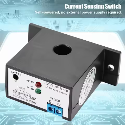 Normally Open Current Sensing Switch Adjustable AC 0.2-30A SZC23-NO-AL-CH Current Sensing Switch For
