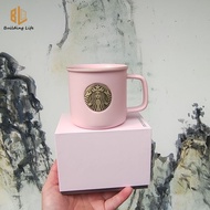 Starbucks Mug Pink Retro Copper Seal Ceramic Starbucks Coffee Cup Desktop Cup Gift Idea Starbuck Cup Starbucks Tumbler 355ml​​​​​​​
