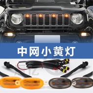 Jeriji Kereta 4LED Lampu Kuning Raptor Grill Pengubahsuaian Lampu Hiasan LED Lampu Amaran Lampu Kabu