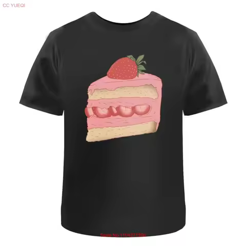 'Delicious Strawberry Cake Slice' T Shirt 100 Cotton S XXL TA054707 vintage Washed Stretched streetw
