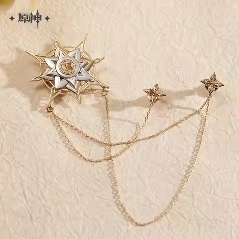 Genshin Impact Albedo theme impression series zircon metal brooch Fashion Accessories Clothing Decor
