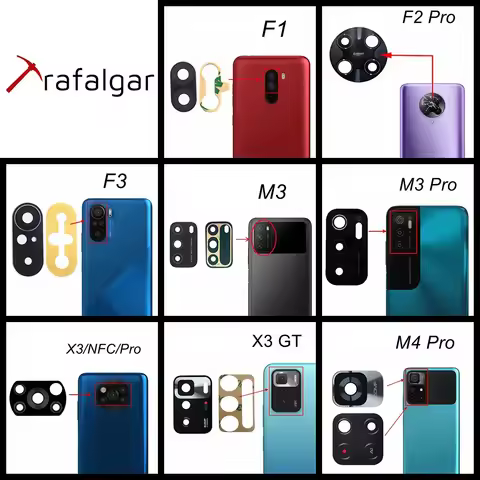 Back Rear Camera Glass For Xiaomi POCO M4 Pro M3 F1 F2 F3 X3 NFC F4 GT X4 Pro 5G M5S Main Camera Len