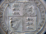 英國維多利亞女皇紀念銀幣-1887年英國英女皇維多利亞登基金禧紀念(Golden Jubilee of Queen Victoria)皇家國徽壹先令(Silver Shilling)銀幣(英女皇維多利