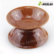 SERBU MURAH - SET 6 PCS - Mangkok KERAMIK LUCKY EMBOSS BUNGA 7"- Mangkok Cantik -  Mangkuk Kaca Souv