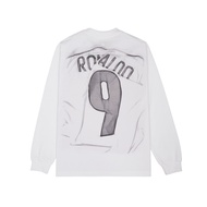 เสื้อยืดแขนยาวผ้าฝ้ายแท้ SOMENUM Forest Ronaldo 9 เสื้อโปโลคอตตอนสีพื้นพร้อมรูปตัวละครและลายพิมพ์ Go