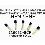 READY STOCK 10PC Bipolar Transistor 2N2222 2N2907 2N3904 2N3906 2N4401 2N4402 2N4403 2N4355 2N5062 2