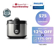 PHILIPS Rice Cooker Nasi Premium+ 2L - HD3138/62, Big Capacity, Smart 3D heating, Bakuhanseki coating inner pot