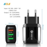 terbaruuu ecle adaptor charger fast charging led 3 usb port
