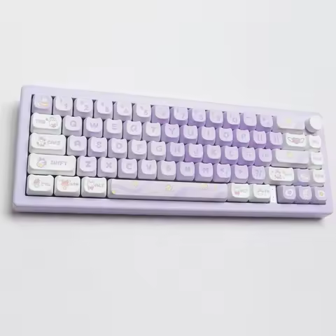ZONGJI MAO cat height dream purple rabbit full set of PBT sublimation keycaps split space 7u supplem