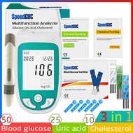 [Little Abby]3in1 Multifunction Cholesterol Uric acid Blood glucose meter glucometer kit Diabetes Go