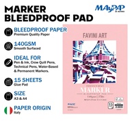 MayArt Favini Marker Bleedproof Paper Pad 140gsm A3/A4