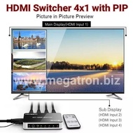 SHIPPINGbebas - HDMI switch 4x1 (4 inputs) - Support 4K Resolution & PIP
