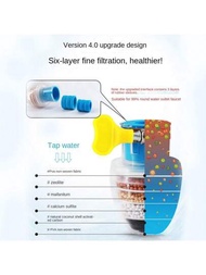 Filtro de agua doméstico de seis capas para grifo con carbón activado, purificador de agua que ahorra agua artefacto de ducha para grifo