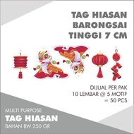 Barongsai MOTIF DECORATIVE HANGTAG 50 pc