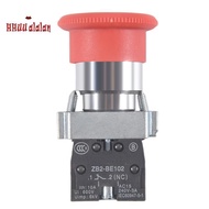 22mm NC Red Mushroom Emergency Stop Push Button Switch 600V 10A ZB2-BE102C XB2-BS542X1