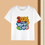 20262026 WORLD CUP WORLD CUP Children's T-Shirt Hot Sale 220g Pure Cotton Short Sleeve 60329-11 Slim