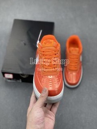 全新🌸Nike Air Force 1 Low 橙白漆皮 透明底 舒適休閒板鞋