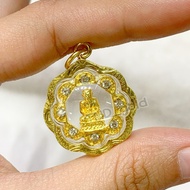 Amulet Of Luang Pu Thuat Surrounded By 8-Direction Diamonds (Gold Color) Waterproof Frame 1