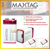 MaxTag / Smart Tag 9V 1000 mAh Li-ion Micro USB Rechargeable Battery