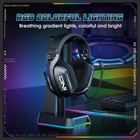 ONIKUMA GT808 Tri-mode Gaming Headset RGB Lighting 2.4G Wireless Gaming PC Wired Desktop with Headse