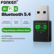 Fonken AX900 WIFI6 USB Adapter Bluetooth 5.4 Dual Band 2.4G&5G 900Mbps WiFi 6 Wireless Receiver