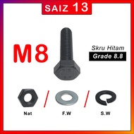 M8 HEXAGON BOLT AND NUT/SCREW/SCREW NUT/SKRU GRADE 8.8