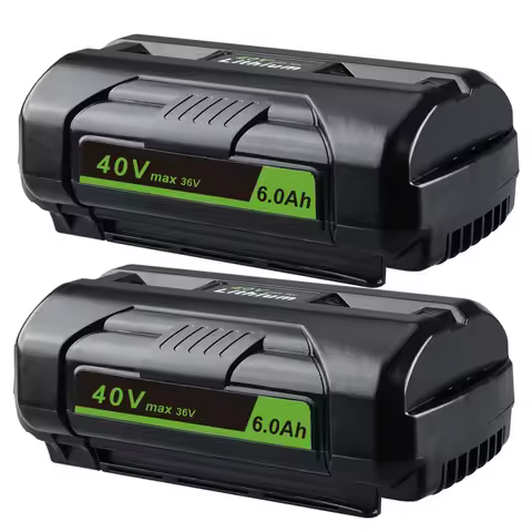 2Pack Op4040 6.0Ah Li-Ion Battery Replace for Ryobi 40V Battery Op4015 Op4026 Power Cordless Tools S
