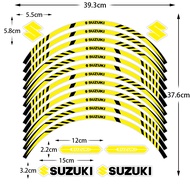 รถจักรยานยนต์ Suzuki 17in ล้อสะท้อนแสงสติกเกอร์กันน้ำ Retrofit Stripe เทปสติกเกอร์อุปกรณ์เสริมสำหรับ