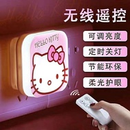 lampu tidur study lamp Hello Kitty Night Light Plug Energy Saving Remote Control Bedroom Kitty Cat B