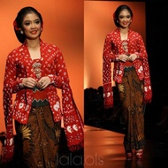 MERAH Hand Made Dian Sastro Red Kebaya Top Free Bros Bridesmaids