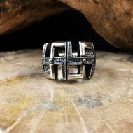 蓮生系列【萬字二階戒】925純銀戒指 卍字 祝福 保平安 寬版戒指