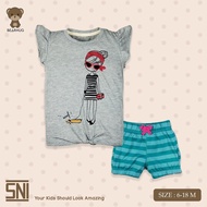 Bearhug Girls' Set XHD6 Short-Sleeved PuppyGirl with Premium Printed Tie-Dye 2-4 Years