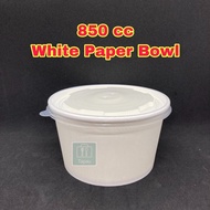 TAPAU - 850cc Disposable Paper Bowl[ White/ Kraft ] 850cc Paper Bowl  (50pcs±) [ THICK ] -LAKSA SOUP