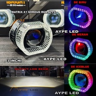 MATRIX X1 BILED ZE 212 IBRIGHT 3 INCH BILED BLUELENS MATRIX X1 PLUS ACRYLIC SHROUD RGB 5D 210+ MODE