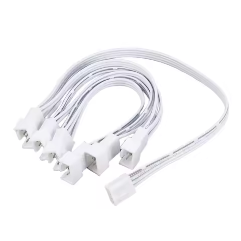 4 Pin PWM Splitter Cable Cooled 1 to 5/6 Ways Tap Sleeve Extension Braided Cable Extension Fan Cable