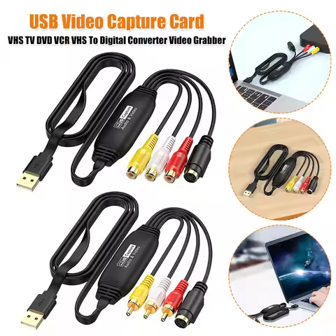 USB Video Capture Card VHS VCR TV DVD Audio Capture Adapter Card RCA To USB Video Converter for PC