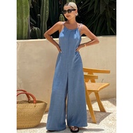60320 Summer Women's Clothing Commuter Sleeveless Laced-Up Jumpsuit Women
