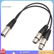 <moreallready> 03m XLR Y Splitter Cable 3 Pin 1 Male to 2 Female Convertor Adapter Cable