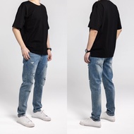 Destruction Knife Cut ‧ Stretch Jeans 〔 Dark Blue 〕 60197