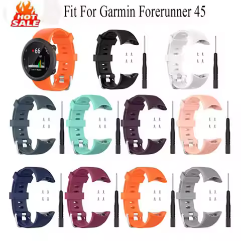 20mm Silicone Watchband Strap for Garmin Forerunner 45 Smart Bracelet Watch band Wristband Fashion S