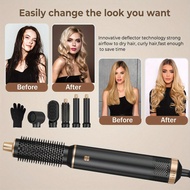 UKLISS 5-In-1 Hair Styler Hot Air Brush - Multifunctional Electric Hair Straightener & Curler With 3