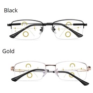 Progressive Multifocus Computer Reading Glasses Blue Light Blocking Titanium Alloy Spring Hinge Mult